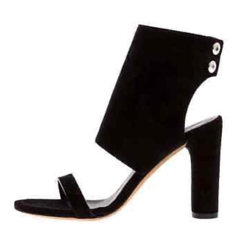 IRO Suthy Black Leather Ankle Cuff Open Toe Heeled Sandals EUC Size 39
